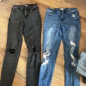 PACSUN RIPPED SKINNY JEANS BUNDLE, WAIST 24 AND 25, GOOD CONDITION